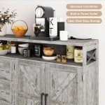 47'' Farmhouse Buffet Sideboard with Charging Station