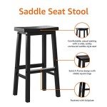 Amazon Basics Solid Wood Saddle-Seat Counter Stools