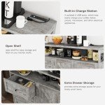 47'' Farmhouse Buffet Sideboard with Charging Station