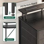 47" LED Gaming Desk with Power Outlets & Drawers