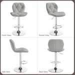 Modern Adjustable Bar Stools - Set of 2