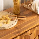 Georgina Solid Wood Mid Century Sideboard Cabinet