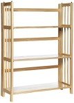3-Shelf Folding Stackable Bookcase - Natural Finish