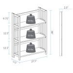 3-Shelf Folding Stackable Bookcase - Natural Finish