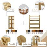 3-Shelf Folding Stackable Bookcase - Natural Finish