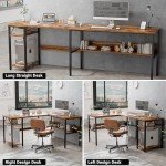 L Shaped Computer Desk with USB Charging Ports