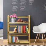 3-Shelf Folding Stackable Bookcase - Natural Finish