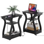 End Table Set with Charging Station & Storage