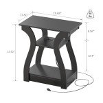 End Table Set with Charging Station & Storage