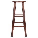 Walnut 2-Piece Bar Stool Set