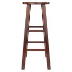 Walnut 2-Piece Bar Stool Set