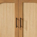 Modern 70" Reeded Sideboard Buffet Cabinet in Oak