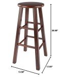 Walnut 2-Piece Bar Stool Set