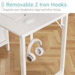 White 47-Inch Modern Computer Desk with Drawers