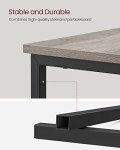 VASAGLE Charging Side Table with Drawers, Greige/Black