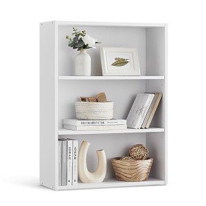 VASAGLE 3-Tier Adjustable White Bookshelf Unit