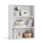 VASAGLE 3-Tier Adjustable White Bookshelf Unit