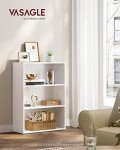 VASAGLE 3-Tier Adjustable White Bookshelf Unit