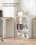 VASAGLE 3-Tier Adjustable White Bookshelf Unit