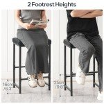 Sleek Black Saddle Bar Stool Set of 2