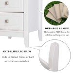Modern White Nightstand with 3 Drawers for Small Spaces