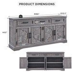 Rustic Gray Buffet Sideboard with Storage Options