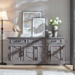 Rustic Gray Buffet Sideboard with Storage Options