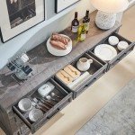 Rustic Gray Buffet Sideboard with Storage Options