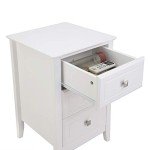 Modern White Nightstand with 3 Drawers for Small Spaces