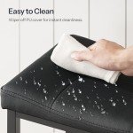 Sleek Black Saddle Bar Stool Set of 2