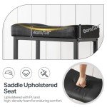 Sleek Black Saddle Bar Stool Set of 2