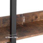 Triple Wide 6-Tier Vintage Brown Bookcase