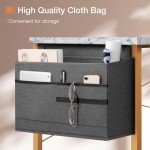 Modern White Marble Computer Desk with Storage Hook