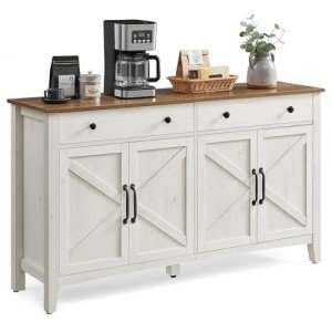 VASAGLE Farmhouse Coffee Bar Cabinet with Drawers