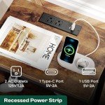 Rustic Brown Nightstand with Charging Station and USB Ports