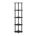 5-Tier Espresso/Black Corner Display Shelf Unit