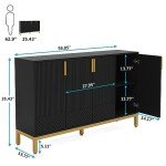 Tribesigns Black and Gold Buffet Storage Cabinet