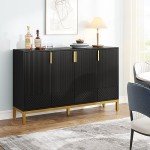 Tribesigns Black and Gold Buffet Storage Cabinet
