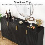 Tribesigns Black and Gold Buffet Storage Cabinet