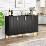 Tribesigns Black and Gold Buffet Storage Cabinet