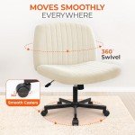 Orange Criss Cross Rolling Desk Chair in Beige