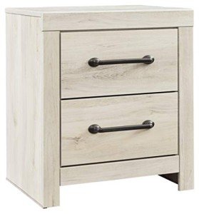 Cambeck Farmhouse Industrial 2-Drawer Nightstand with USB