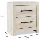 Cambeck Farmhouse Industrial 2-Drawer Nightstand with USB