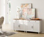 Modern Farmhouse Buffet Cabinet with 4 Doors & Drawers