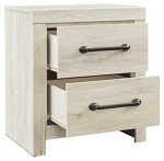 Cambeck Farmhouse Industrial 2-Drawer Nightstand with USB
