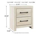 Cambeck Farmhouse Industrial 2-Drawer Nightstand with USB
