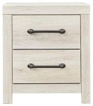 Cambeck Farmhouse Industrial 2-Drawer Nightstand with USB
