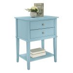 Blue Franklin Accent Table with 2 Drawers