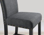 Gray Fabric Counter Height Stools with Nailhead Trim
