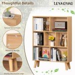 7 Cube Wooden Book Shelf - Modern Storage Organizer